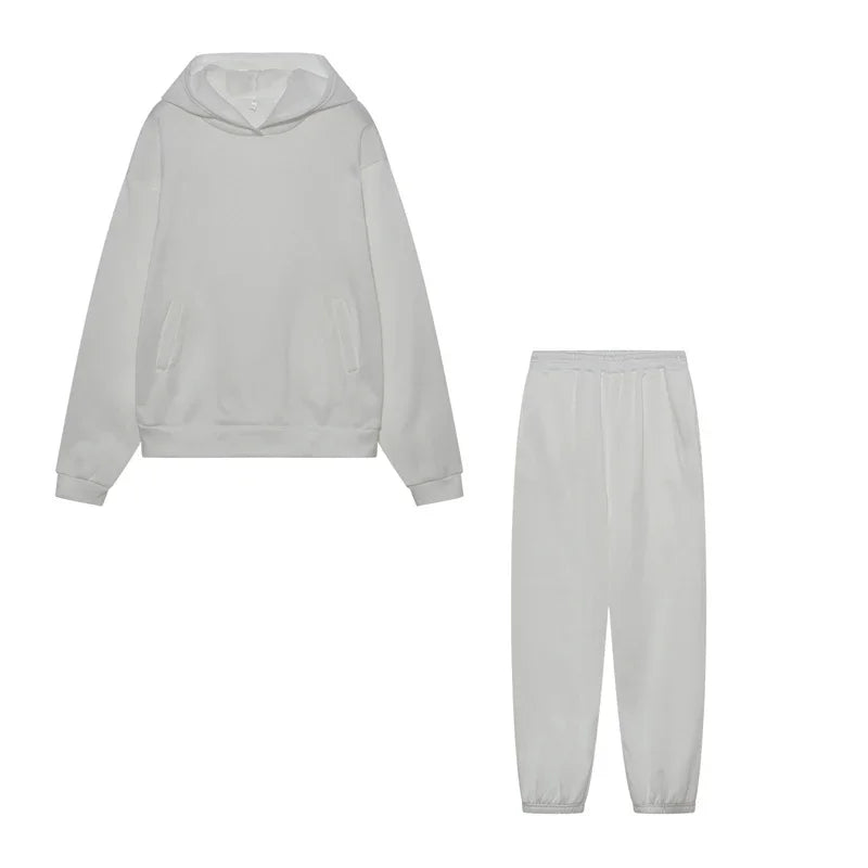 2024 Trend Casual Fashion Thickened Long-Sleeved Sweater Pants Two-Piece Cap Suit