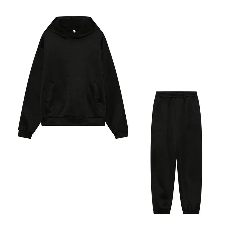 2024 Trend Casual Fashion Thickened Long-Sleeved Sweater Pants Two-Piece Cap Suit