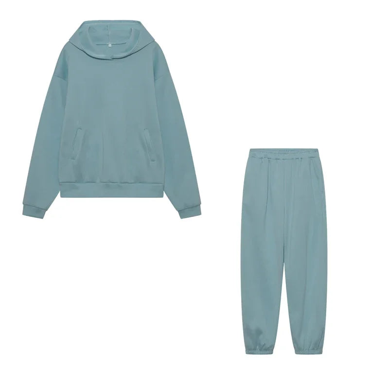 2024 Trend Casual Fashion Thickened Long-Sleeved Sweater Pants Two-Piece Cap Suit