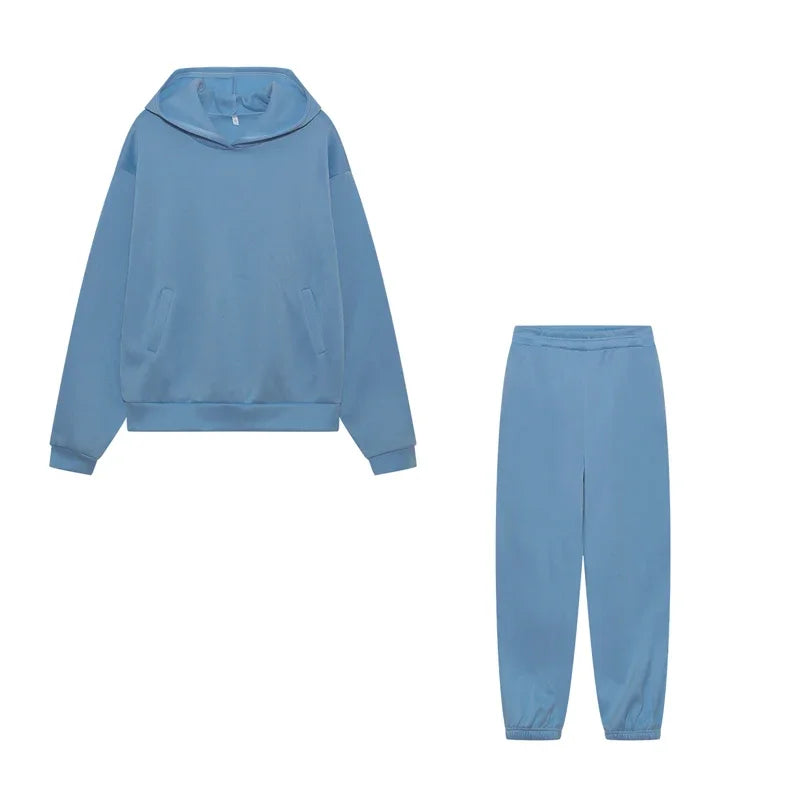 2024 Trend Casual Fashion Thickened Long-Sleeved Sweater Pants Two-Piece Cap Suit