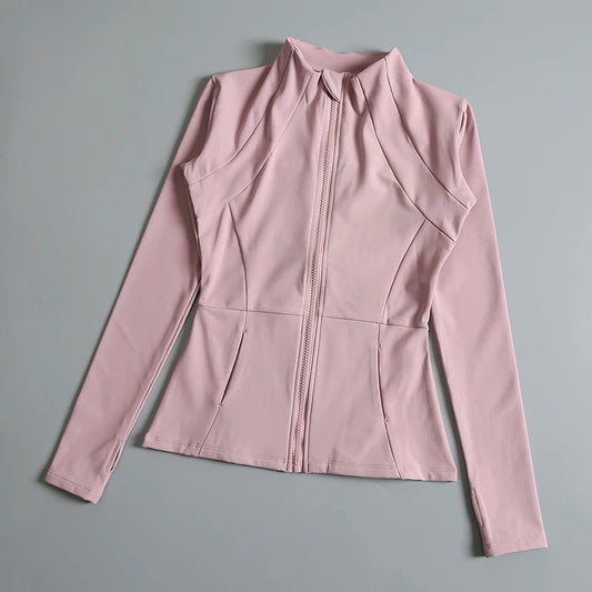  Long Sleeve Stand-Up Collar Yoga Tops