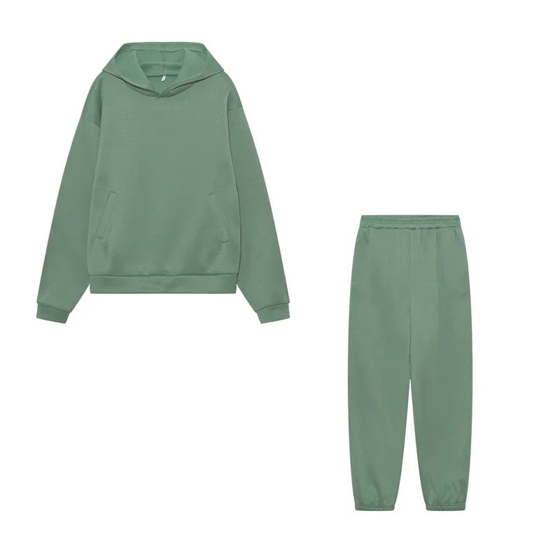 2024 Trend Casual Fashion Thickened Long-Sleeved Sweater Pants Two-Piece Cap Suit