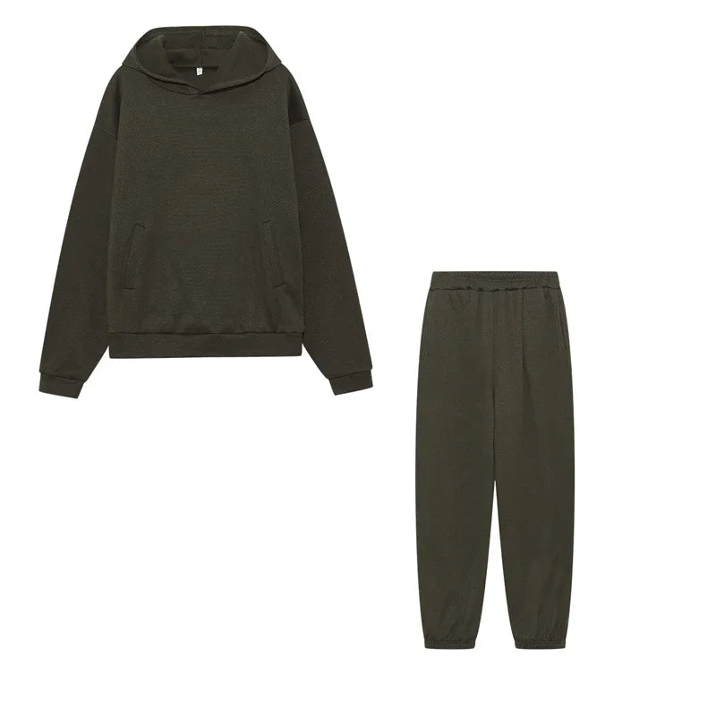 2024 Trend Casual Fashion Thickened Long-Sleeved Sweater Pants Two-Piece Cap Suit