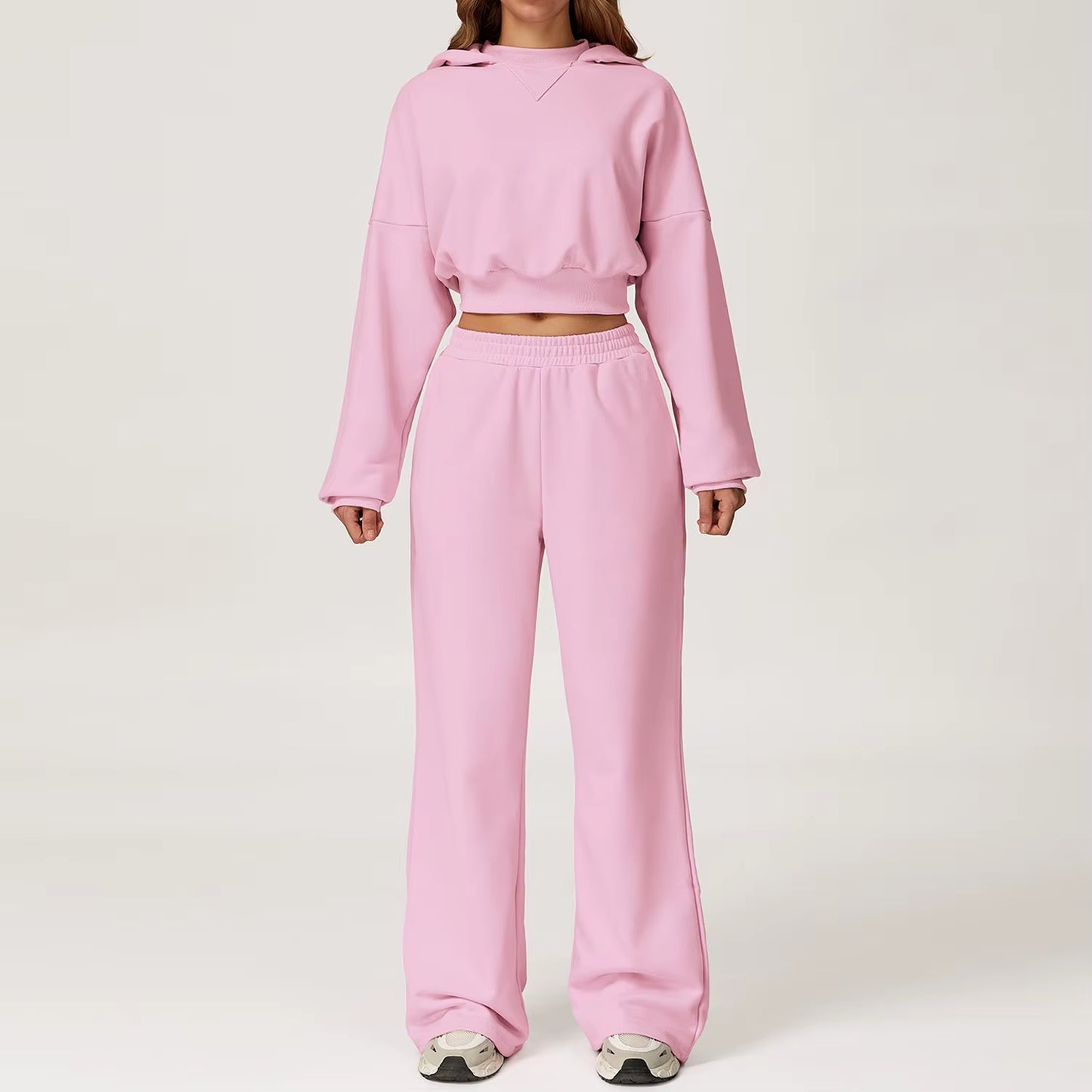 Winter Hooded Sweatshirt Set 2 Pieces Women'S Clothes Casual Outdoor Loose Yoga Set Women'S Casual Running Sportswear